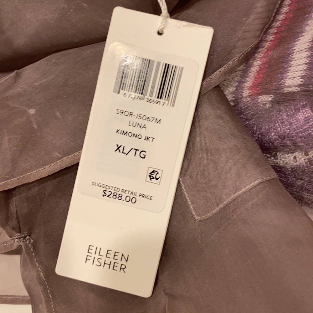 Eileen Fisher Sheer Silk Organza Open Jacket - Picture 10 of 10